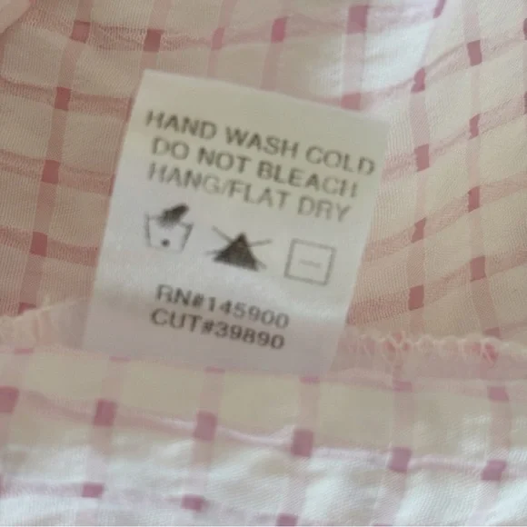 Meet Me in Santorini Pink Smocked Check Top Medium - Picture 7 of 7